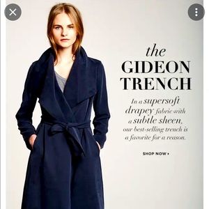 ISO Club Monaco ‘Gideon’ Trench Coat   {Navy Blue - Large}